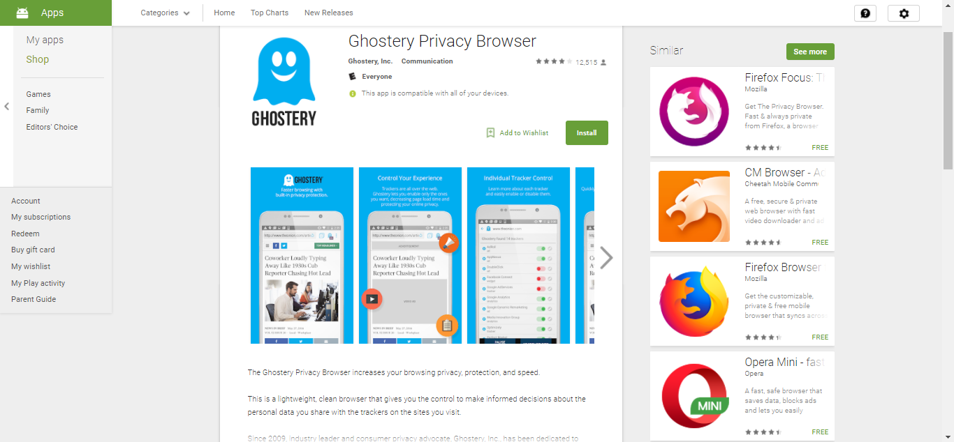 Ghostery on Play Store