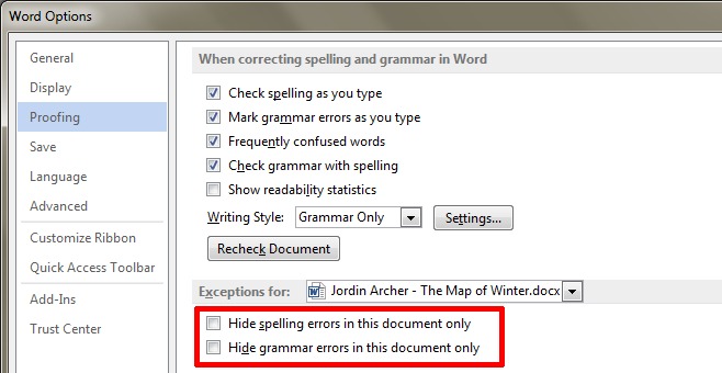 Word Options_proofing