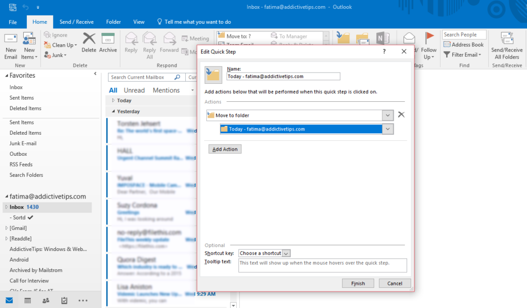 How To Move All New Emails To A Folder In Outlook Via Quick Steps ...