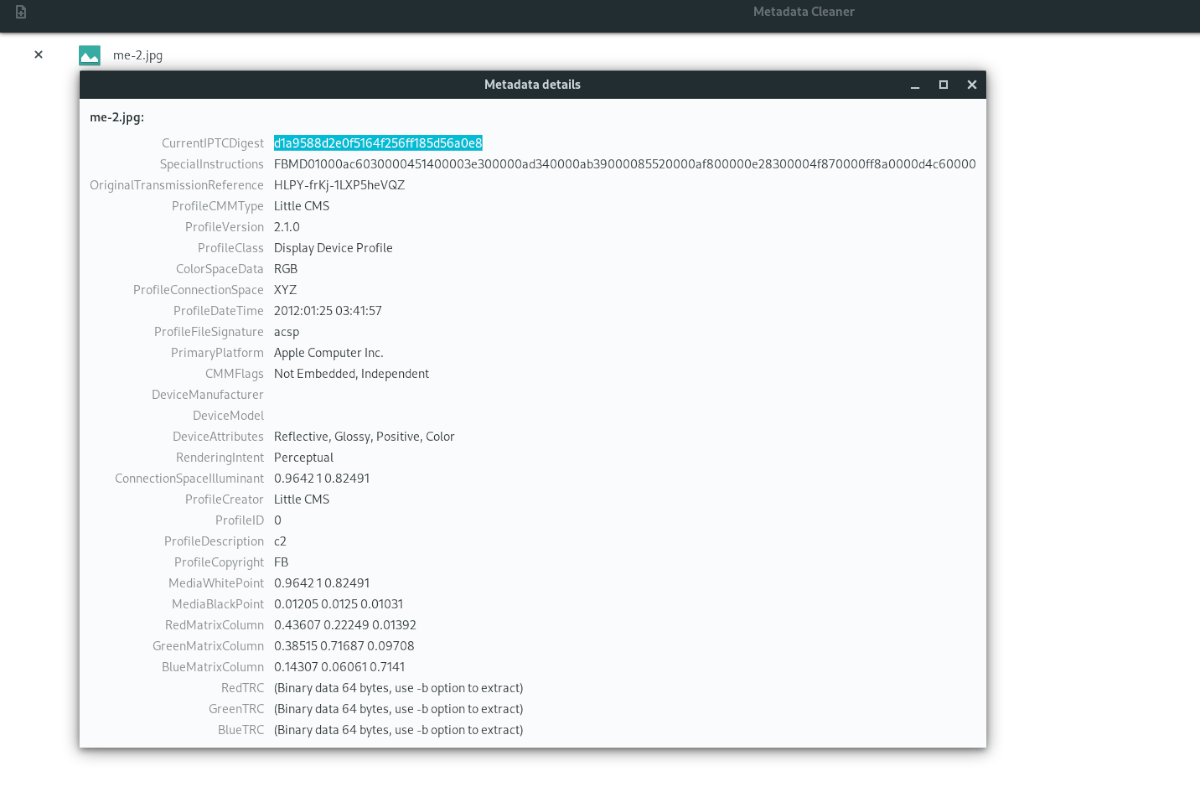 clean metadata from files on Linux