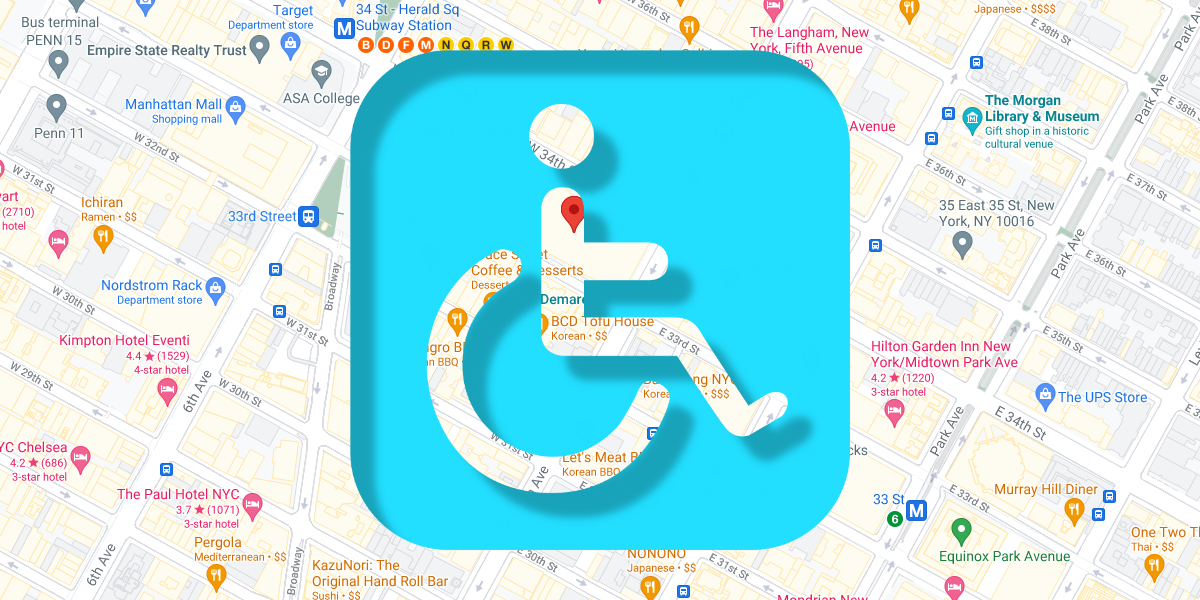 accessible transit routes on Google Maps