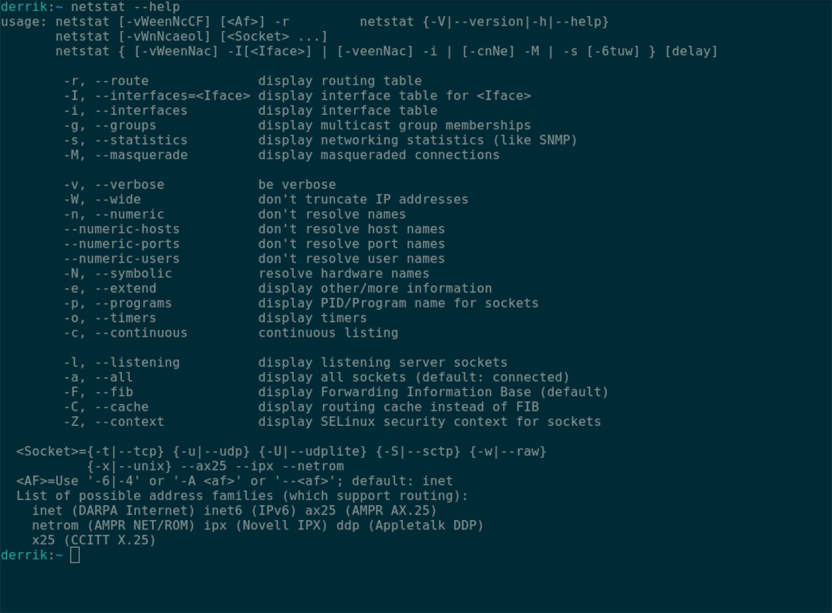 Netstat on Linux