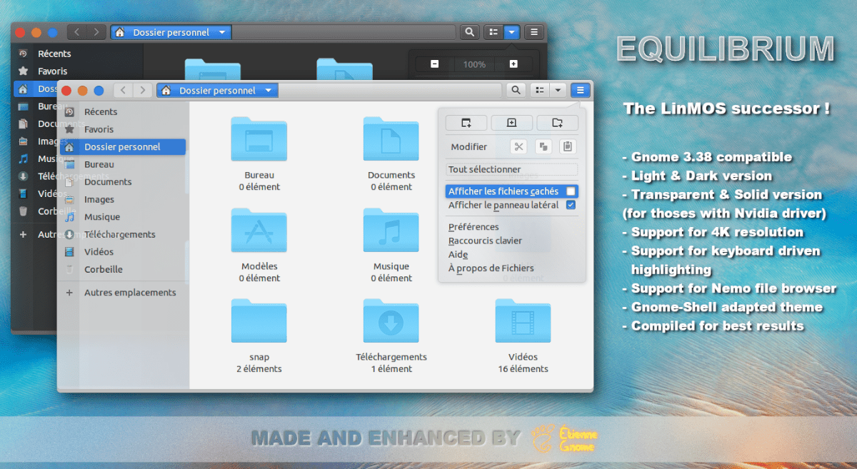 Equilibrium GTK theme on Linux