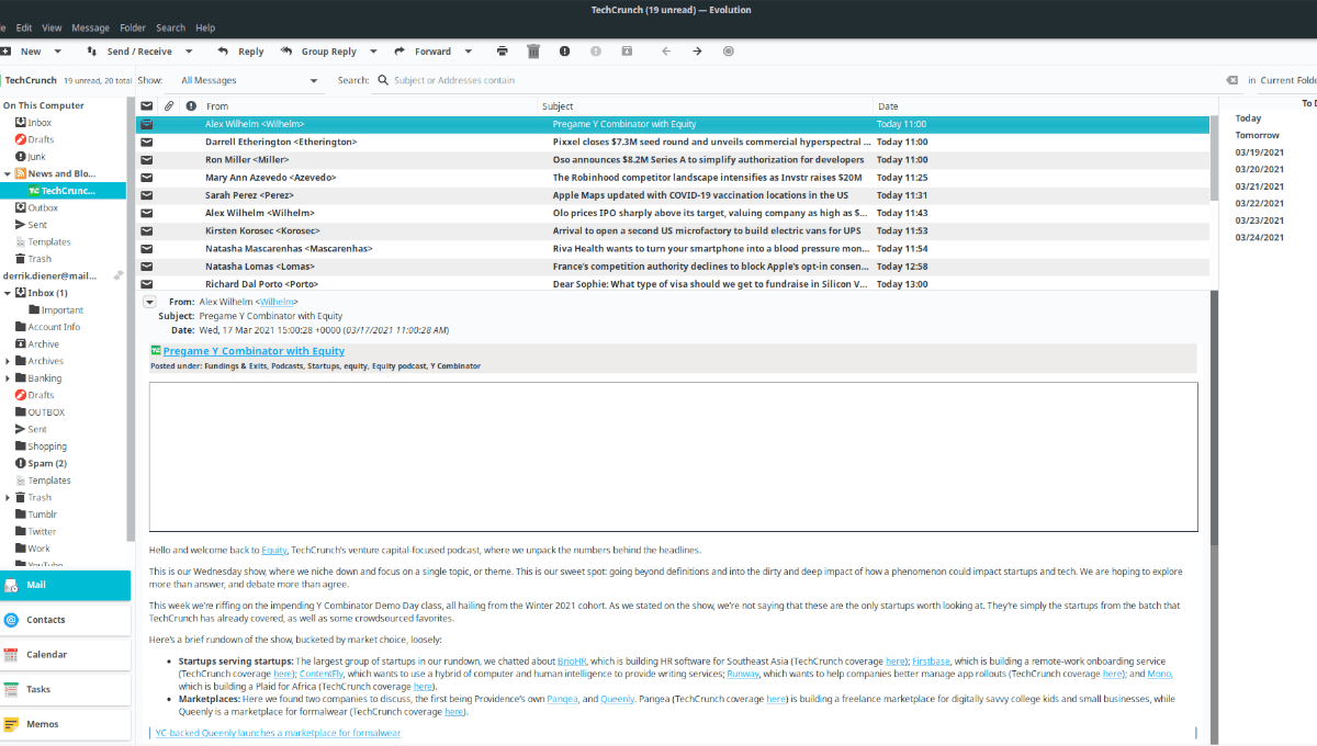 Evolution RSS reader plugin